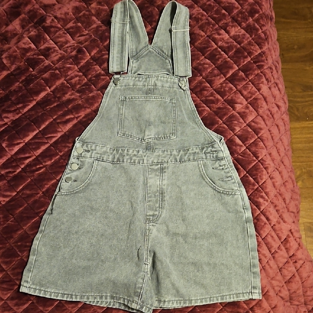 Gray Denim Shortalls